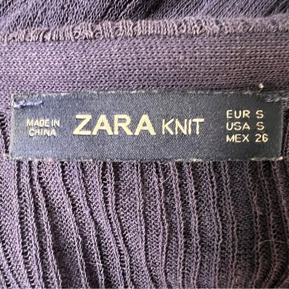 Zara Crossover Wrap Long Dress Velvet Belt Midnight Blue Size Small - Picture 14 of 15